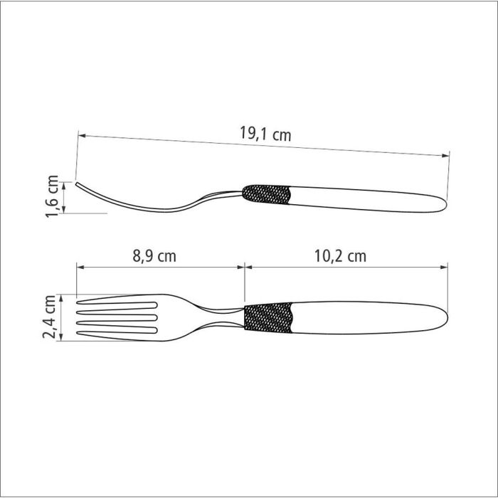 Juego de tenedores de mesa 3 piezas ipanema negro 19,1cm tramontina 5