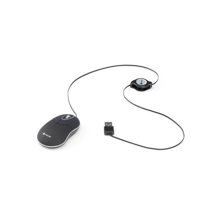 NGS SIN Ratón óptico con cable, 1000 DPI, 3 botones, conexión USB, color negro