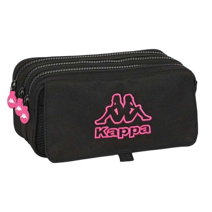 Portatodo Triple Kappa Black and pink Negro (21,5 x 10 x 8 cm) Portatodo Triple Kappa Black and pink Negro (21,5 x 10 x 8 cm)