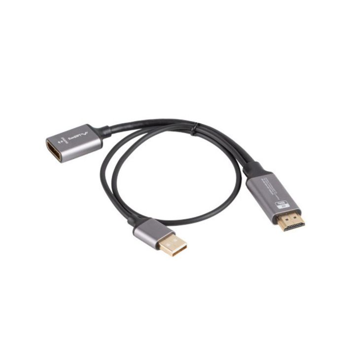 Lanberg Adaptador USB Tipo A a HDMI 4K 3840x2160p DisplayPort Hembra Plata 0.2m