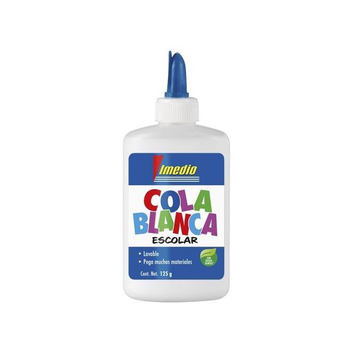 Imedio Cola Blanca Escolar Bote 125 gr Nuevo Diseño Imedio Cola Blanca Escolar Bote 125 gr Nuevo Diseño