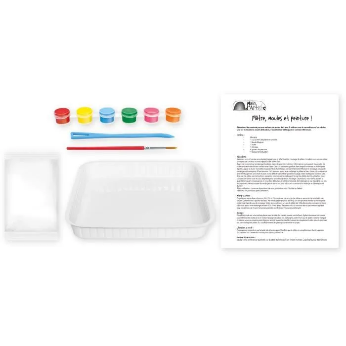 Main D'Artiste Kit de yeso para pintar: incluye yeso, molde, pinturas y pincel 1