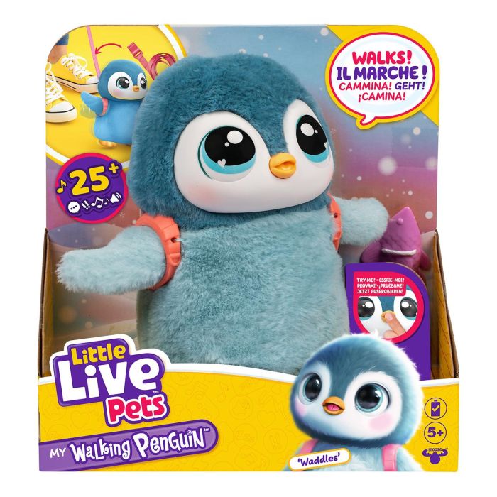 Moose Little Live Pets 26535 - Pingüino bebé interactivo Waddles con más de 25 sonidos y reacciones, +5 años 1