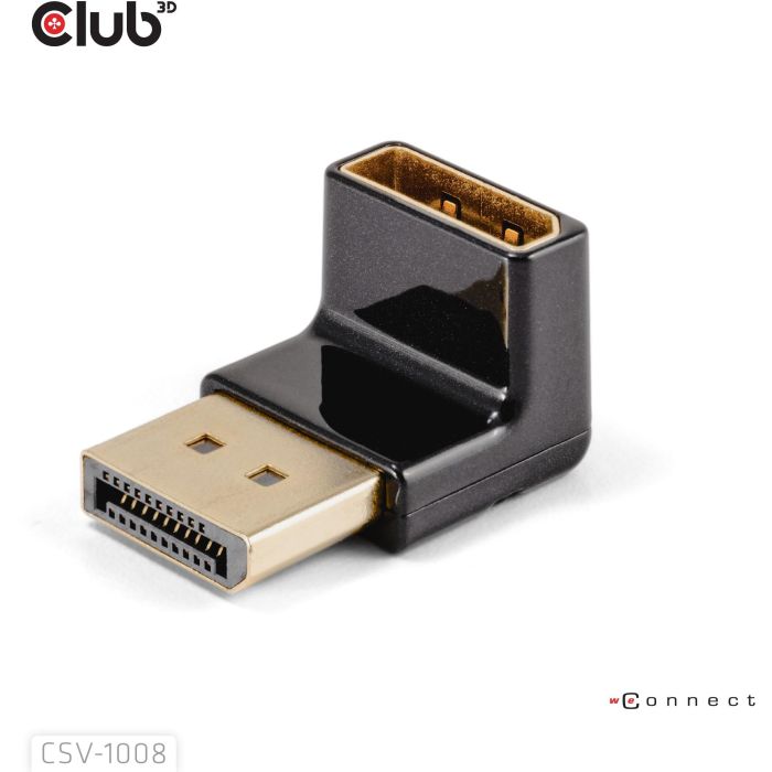 Club 3D Adapter DisplayPort 1.4 Macho a Hembra 90° Angulado 4K@120Hz 5