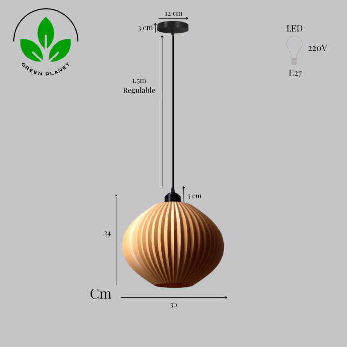 Lámpara Colgante Idali Beige/Florón Negro/Cable Negro