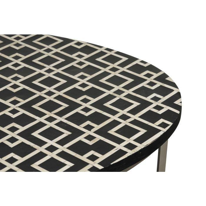 Mesa de Centro Home ESPRIT Negro Marfil 150 x 80 x 40 cm 2
