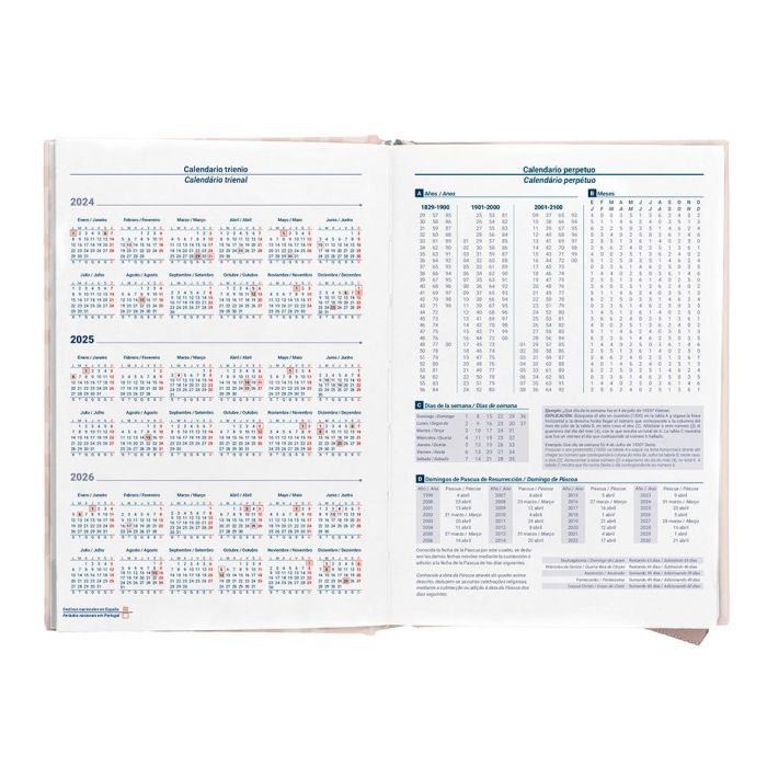 Agenda Encuadernada Liderpapel Nomi A5 2025 Dia Pagina Coral Papel 70 gr 6