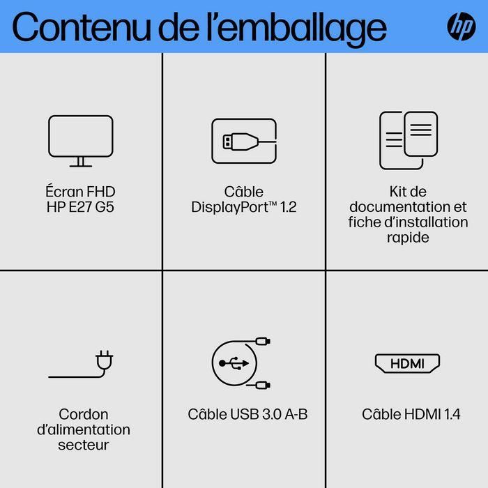HP E27 G5 Monitor FHD para Oficina y Hogar, con Imágenes Nítidas, Confort Personalizado y Gran Flexibilidad 9