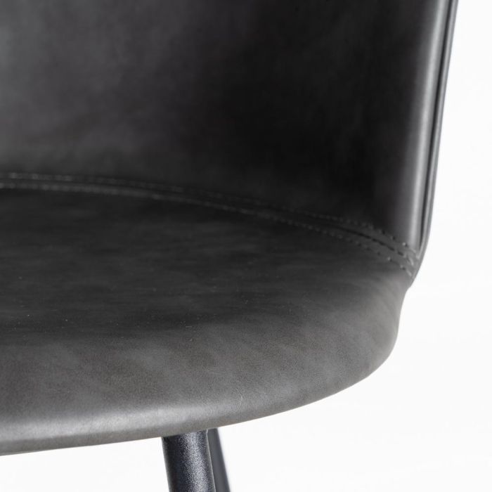 Taburete Negro Metal / Simil Piel 44,50 X 48,50 X 93,50 cm