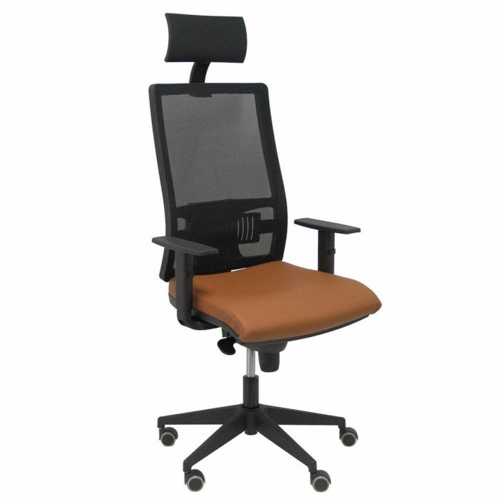 Silla de Oficina con Cabecero Horna P&C Marrón