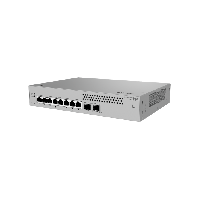 HUAWEI S220S 8T2J Switch Gestionado L2, 8 Puertos Gigabit Ethernet, 2 Puertos SFP 2.5GE, Alimentación AC, Fanless