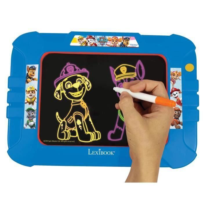 PAT 'PATROUILLE Pizarra para dibujar luz neón con rotuladores y modelos de color - LEXIBOOK 1 PAT 'PATROUILLE Pizarra para dibujar luz neón con rotuladores y modelos de color - LEXIBOOK 1
