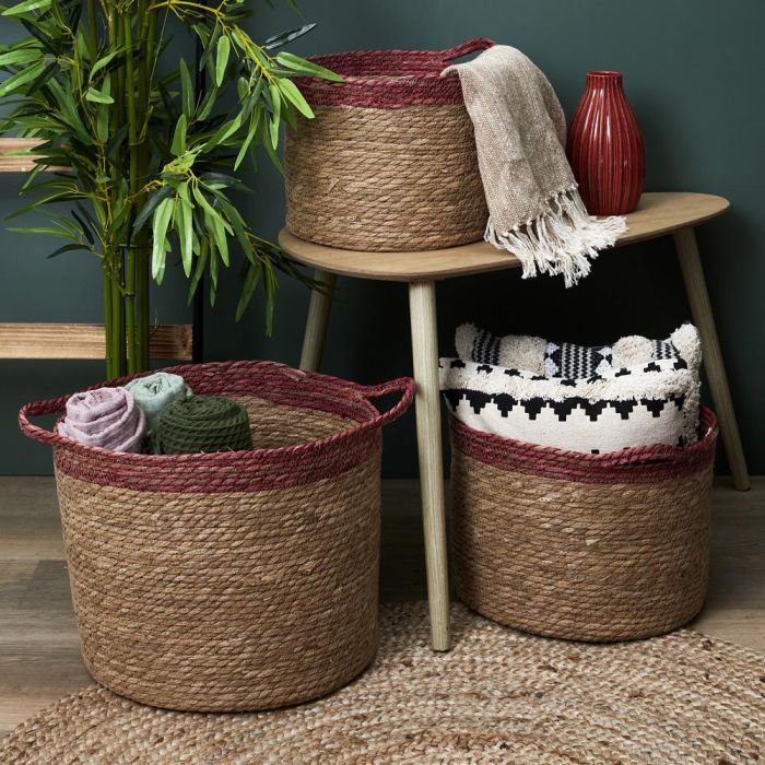 Juego De 3 Cestas Trenzadas Bicolo Home Deco Factory 1