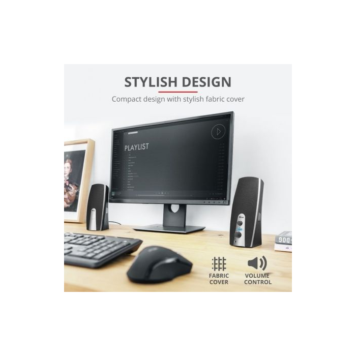 Trust Altavoces Mila 2.0 5W RMS 10W Max Autoalimentado USB Conexión Frontal Negro 4