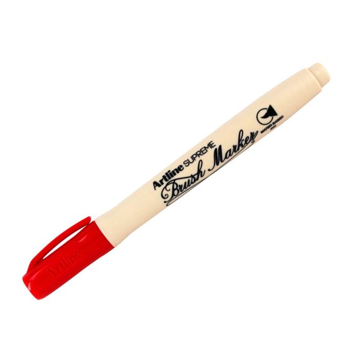 Rotulador Artline Supreme Brush Epfs Pintura Base De Agua Punta Tipo Pincel Trazo Fino Rojo 12 unidades 1