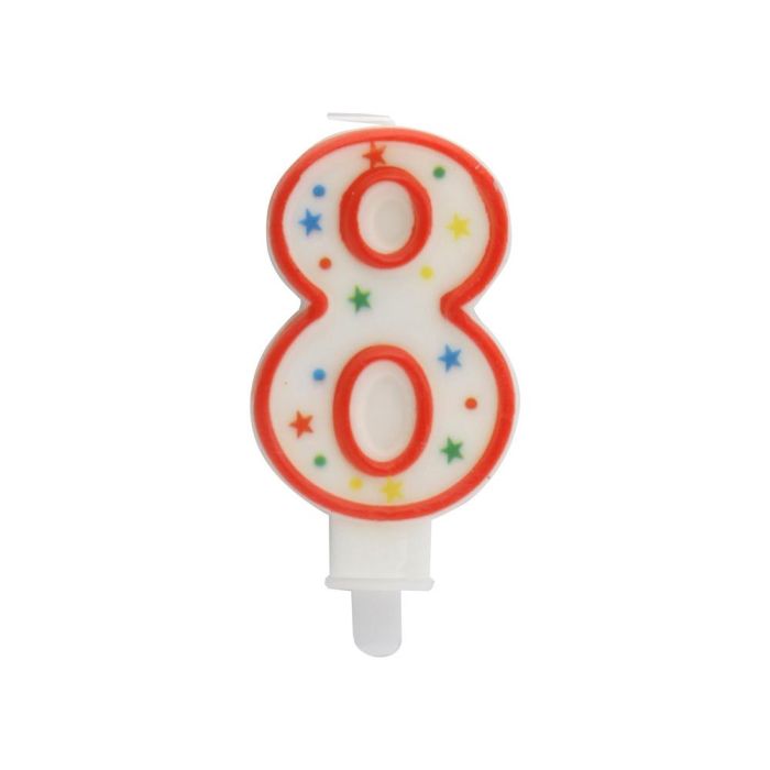 Vela Aniversario 8 Party Time 9,5 cm 0 Vela Aniversario 8 Party Time 9,5 cm 0