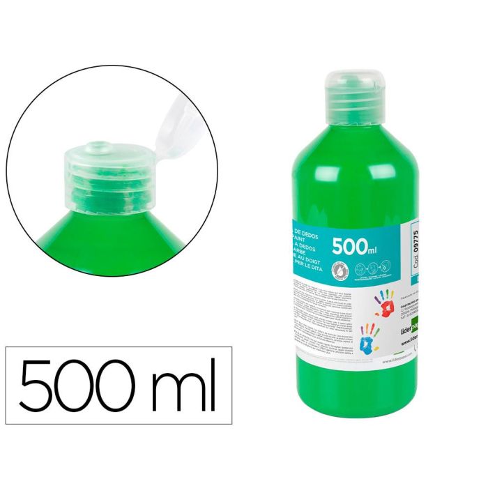 Pintura Dedos Liderpapel Botella De 500 mL Verde