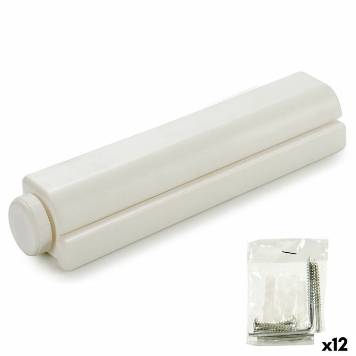 Tendedero Kipit 21940 Blanco Nailon Polipropileno 34,5 x 6 x 6 cm Extensible (12 Unidades)