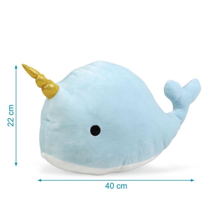KioKids Peluche Narval Azul de 45x22x22 cm para Bebés +0 meses 2 KioKids Peluche Narval Azul de 45x22x22 cm para Bebés +0 meses 2