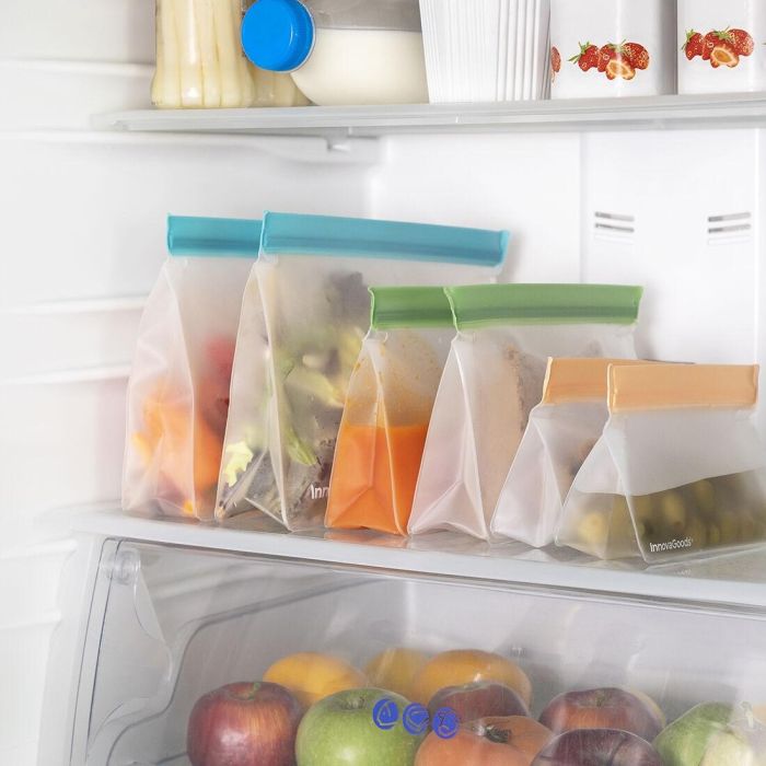 Set de Bolsas Reutilizables Herméticas Zags InnovaGoods 6 Unidades 12 Set de Bolsas Reutilizables Herméticas Zags InnovaGoods 6 Unidades 12