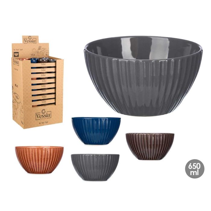 Bol 13Cm Diam Rayas Colores Oscuro Surtidos 650Ml Vessia (108 Unidades) Bol 13Cm Diam Rayas Colores Oscuro Surtidos 650Ml Vessia (108 Unidades)