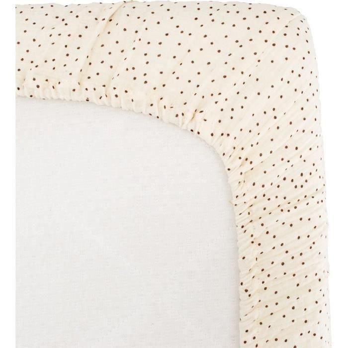 Domiva DOM3700948339879 - Sábana Bajera Arrullo Ajustable Gasa de Algodón 70x140 cm Diseño Lunares para Cuna Domiva DOM3700948339879 - Sábana Bajera Arrullo Ajustable Gasa de Algodón 70x140 cm Diseño Lunares para Cuna