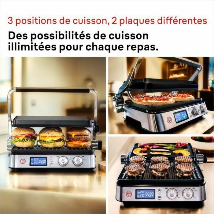 Braun BRA1744095622160 Parrilla Multifunción Multi Grill 9 2000W con 3 Posiciones de Calentamiento Negro/Acero 2