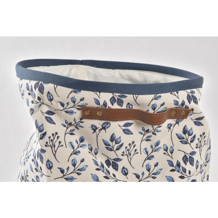 DKD Home Decor Cesta de Ropa Estilo Shabby Colección Indigo, de Poliéster, Colores Azul y Blanco, Ideal para Lavandería, Medidas 30x30x40 cm 1 DKD Home Decor Cesta de Ropa Estilo Shabby Colección Indigo, de Poliéster, Colores Azul y Blanco, Ideal para Lavandería, Medidas 30x30x40 cm 1