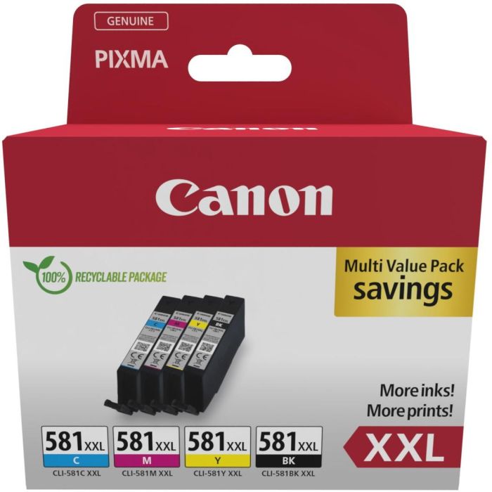 CANON CLI581XXL CMYB Multipack ECOPACK Pixma TR8550 TS6250 MULTIPACK 4- COLORES 0 CANON CLI581XXL CMYB Multipack ECOPACK Pixma TR8550 TS6250 MULTIPACK 4- COLORES 0