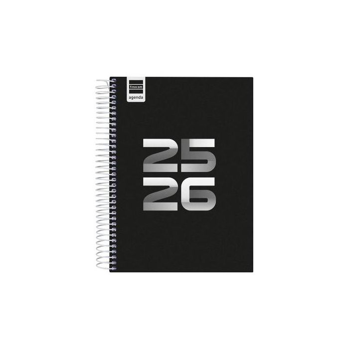 Finocam Agenda Cool Para Estudiantes Espiral 4º 1Dp Negro 2025-2026, Organización Curso Lectivo, Práctica y Portable Finocam Agenda Cool Para Estudiantes Espiral 4º 1Dp Negro 2025-2026, Organización Curso Lectivo, Práctica y Portable