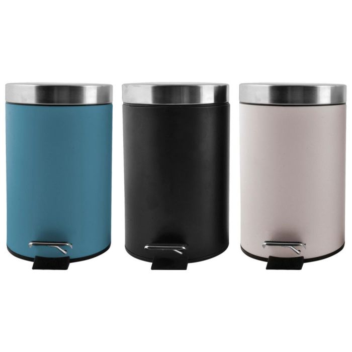 Day Cubo 3 L Surtido Day, Colores Surtidos: Azul Tapiz, Gris Claro, Negro, con Cubo Interno Extraíble y Pedal de Acero Inoxidable 6