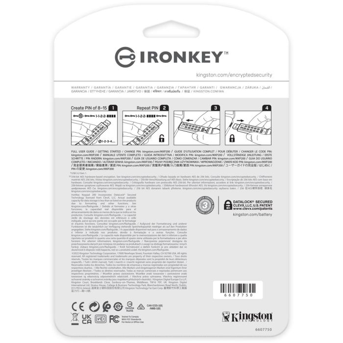 Kingston IronKey Keypad 200 USB-Stick 64GB, Seguridad PIN AES-256 FIPS 140-3, Lectura 145MB/s, Resistente Agua IP68 3 Kingston IronKey Keypad 200 USB-Stick 64GB, Seguridad PIN AES-256 FIPS 140-3, Lectura 145MB/s, Resistente Agua IP68 3