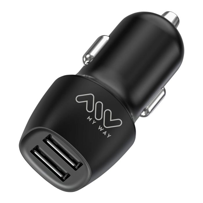 myway cargador coche 2 USB 3.4A negro 0 myway cargador coche 2 USB 3.4A negro 0