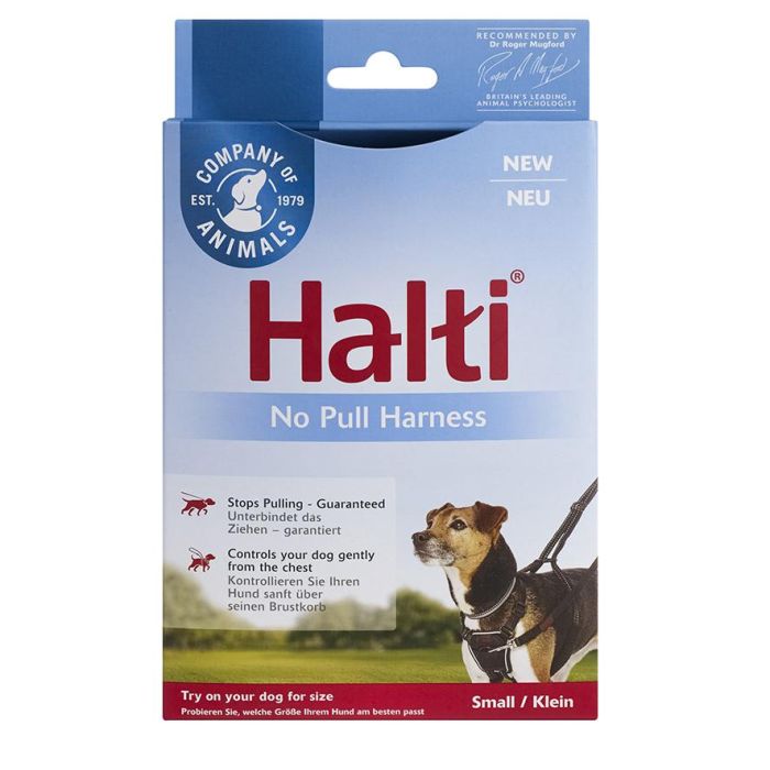 Halti Arnés Antitirones No-Pull para Perros, Control Frontal y Trasero, Talla S (Cuello 22-36cm), Negro