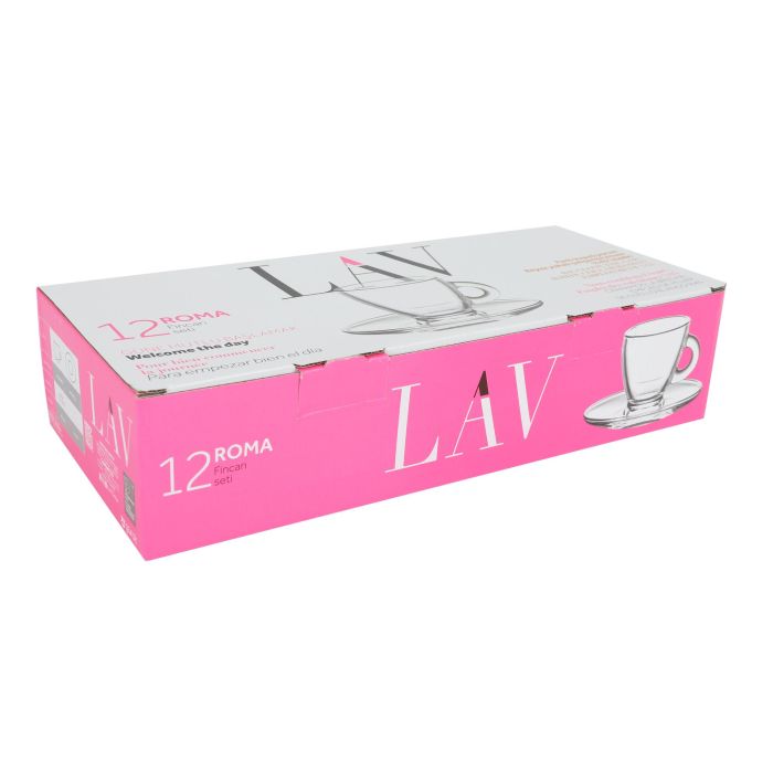 Lav Set 6 Tazas Express con Plato 95 cc - Colección Roma (6 Cajas) 1