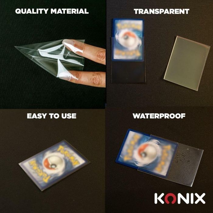 Konix AAAPQ89576 Fundas Perfect Sleeves para cartas, 100 bolsillos transparentes, compatible con Magic The Gathering, Pokémon 1 Konix AAAPQ89576 Fundas Perfect Sleeves para cartas, 100 bolsillos transparentes, compatible con Magic The Gathering, Pokémon 1