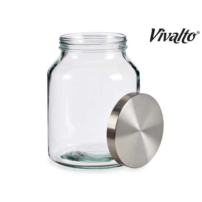 Bote Vidrio Con Tapa Metal Vivalto 16X22CM (8 Unidades) 3 Bote Vidrio Con Tapa Metal Vivalto 16X22CM (8 Unidades) 3