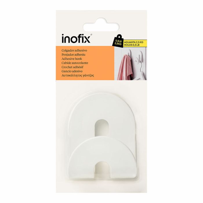 Colgador Inofix calma Blanco 2,5 kg Adhesivo 2 Colgador Inofix calma Blanco 2,5 kg Adhesivo 2