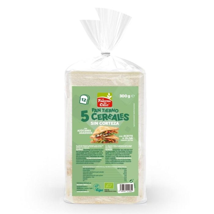 Pan De Molde Tierno 5 Cereales Sin Corteza