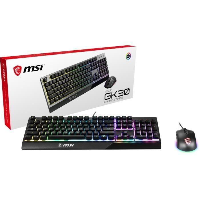 Paquete combinado de teclado y mouse MSI Vigor GK30 3