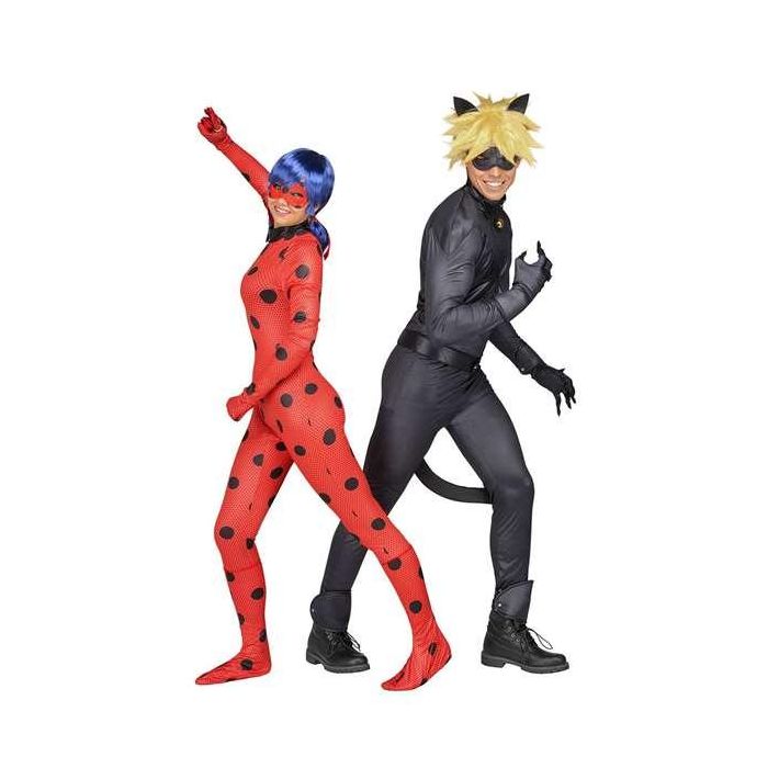 My Other Me Disfraz adulto Cat Noir con chaqueta, pantalón, cinturón, guantes, antifaz, peluca y anillo Talla XS 2