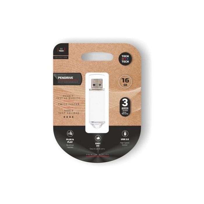Tech One Tech Memoria USB Basic White Pendrive 16 GB Tipo A USB 2.0