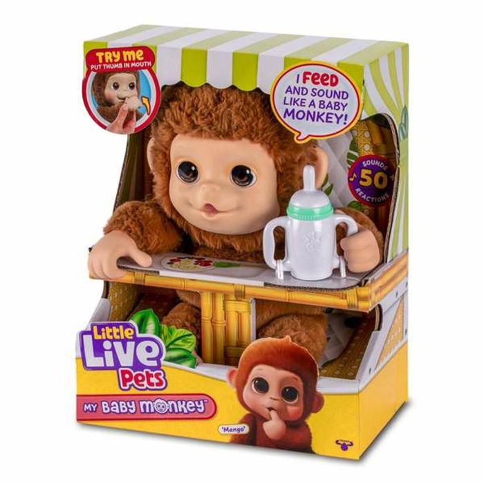 Mascota my baby monkey little live pets superinteractivo con más de 40 sonidos y reacciones ¡le encanta columpiarse! 6