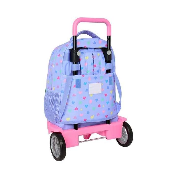 Mochila Escolar con Ruedas Benetton Lila Lila 33 x 45 x 22 cm 1