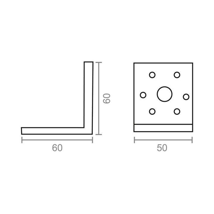 Angulo pesante an13 zincado 60 x 60 x 50 mm 1 Angulo pesante an13 zincado 60 x 60 x 50 mm 1