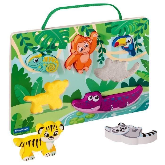 Ravensburger -PLAY+ - Puzzle sensorial y magnético de madera En la jungla - A partir de 1 año - Versión francesa - 34017 1 Ravensburger -PLAY+ - Puzzle sensorial y magnético de madera En la jungla - A partir de 1 año - Versión francesa - 34017 1