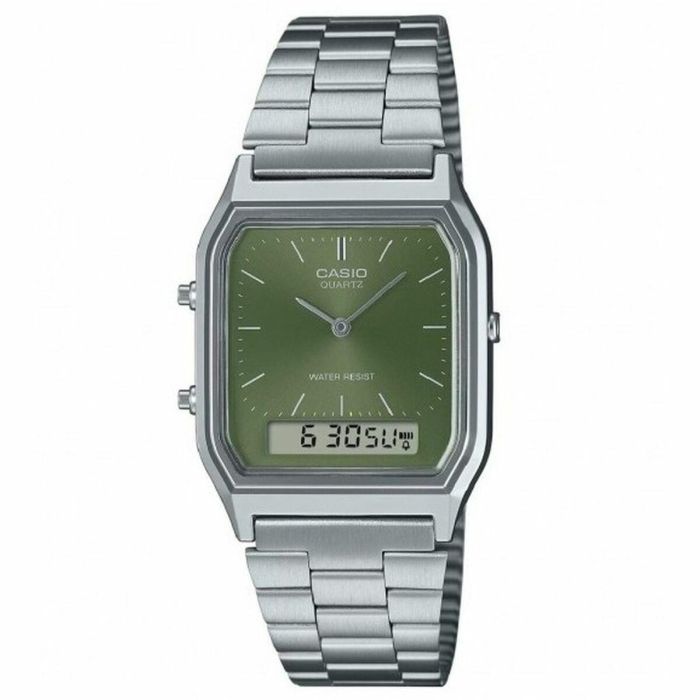 Reloj Unisex Casio AQ-230A-3AMQYES Verde Plateado