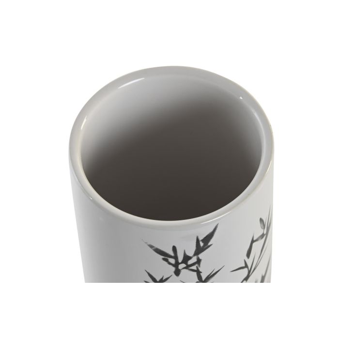 DKD Home Decor Vaso Oriental de Gres Blanco y Negro 7.6 x 11 x 7.6 cm 2