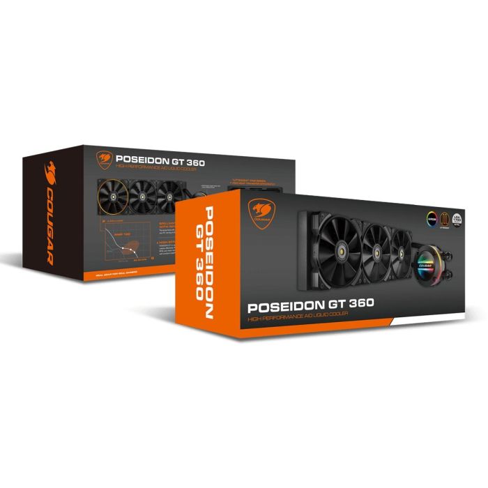 K COUGAR CPU Wasserkühlung Poseidon-GT 360. ARGB. Schwarz 2