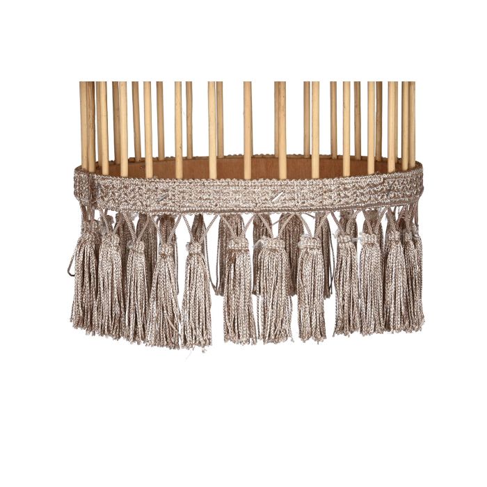 DKD Home Decor Lámpara Techo Urban Marron Beige Ratan Poliester Flecos 45 x 46 x 45 cm 1